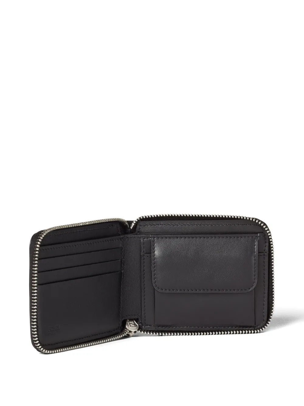  Fendi Zip Leather Wallet - Black 