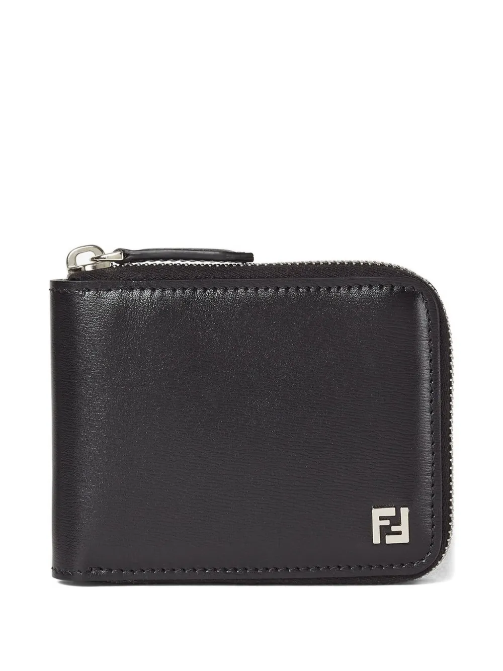 FENDI zip leather wallet - Nero