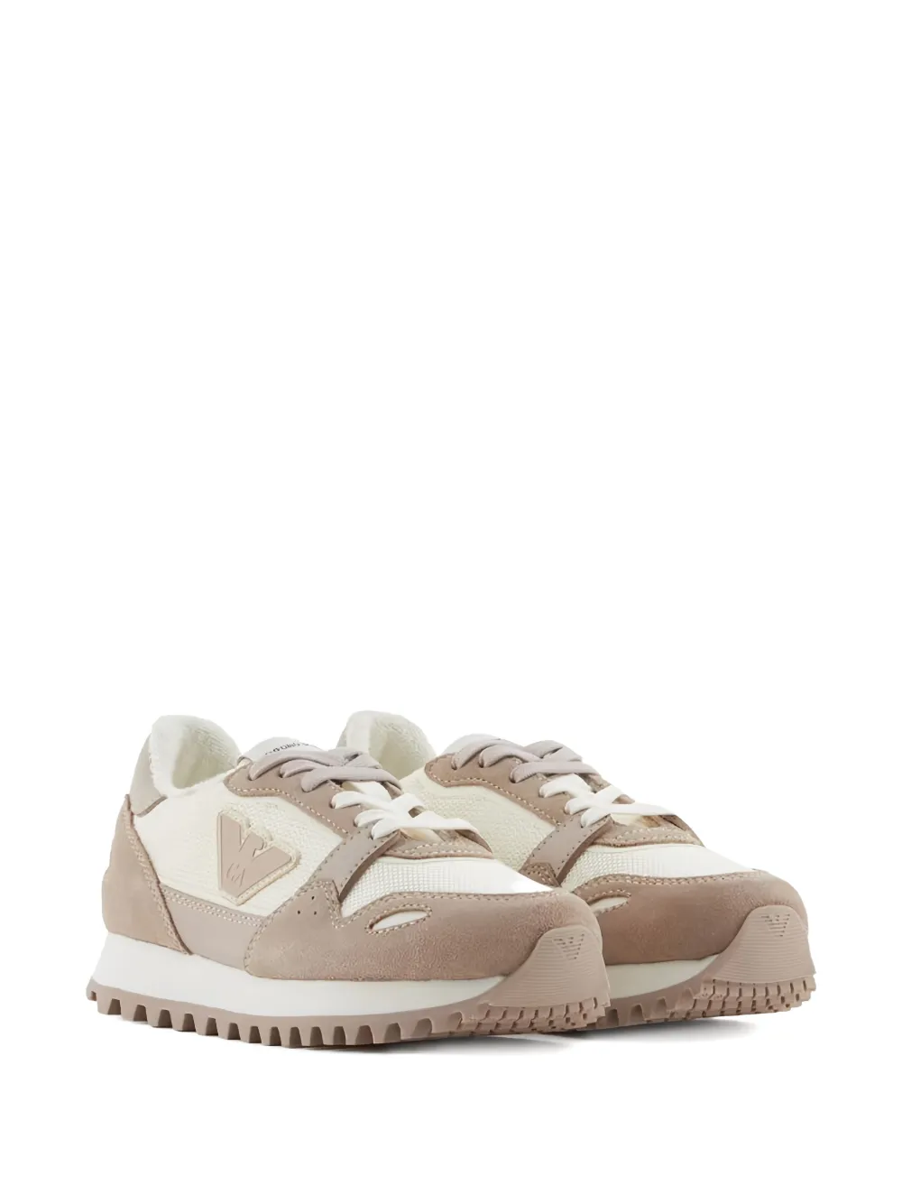Emporio Armani Kids logo-patch sneakers - Toni neutri