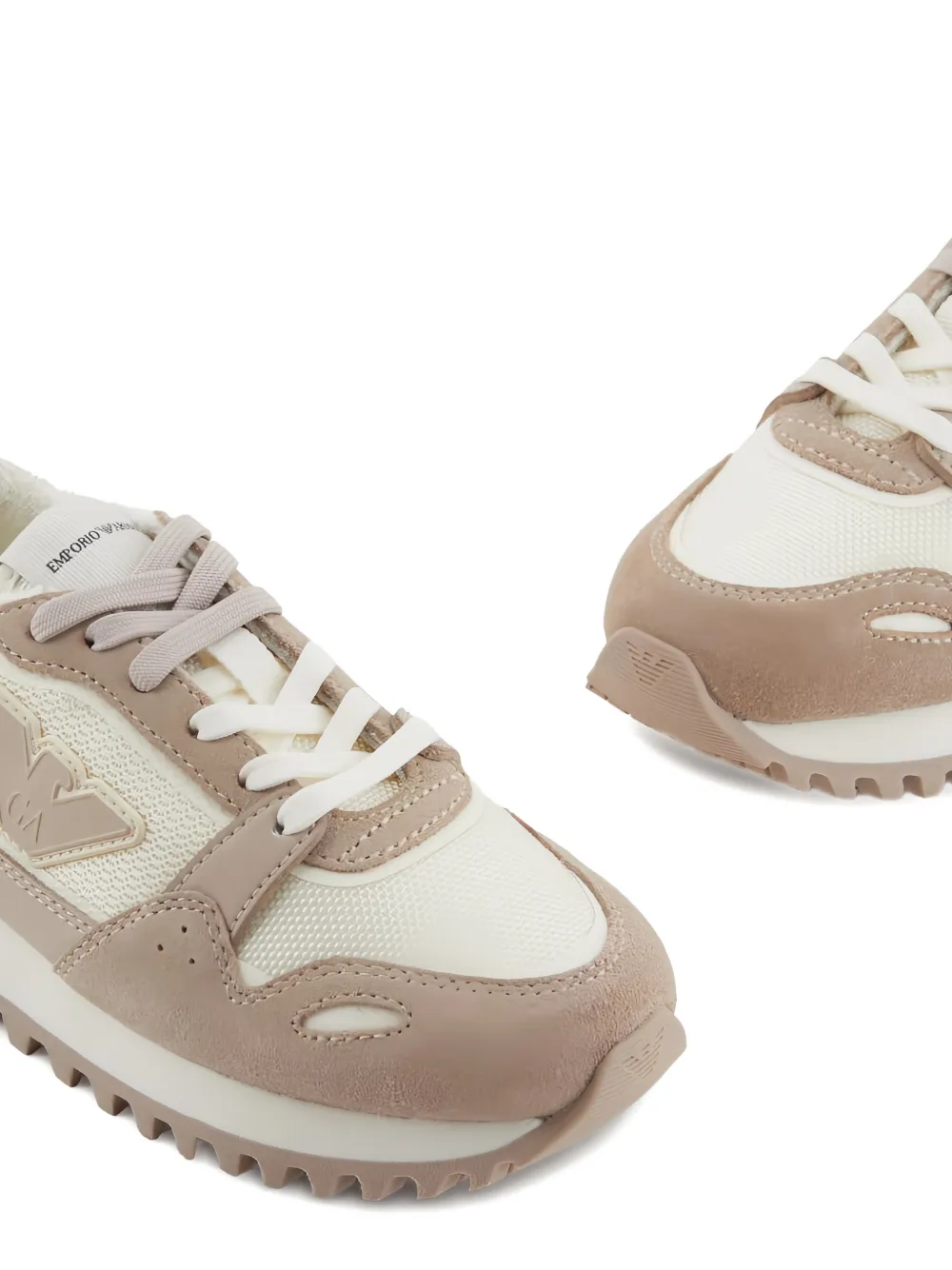 Emporio Armani Kids Sneakers met logopatch Beige