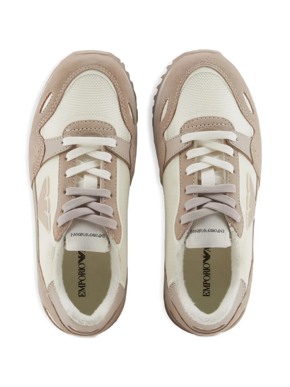 Emporio Armani Kids Sneakers met logopatch Beige