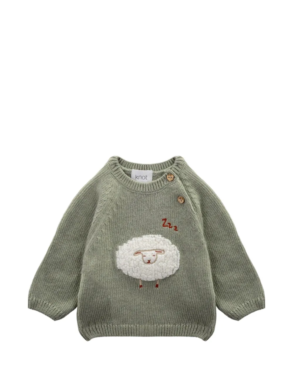 Knot Sage Cloud knitted wool sweater - Verde