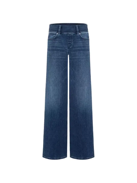 Cambio elasticated-waist wide-leg jeans