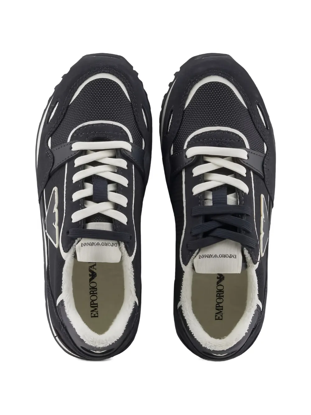 Emporio Armani Kids Eagle Patch sneakers Blauw
