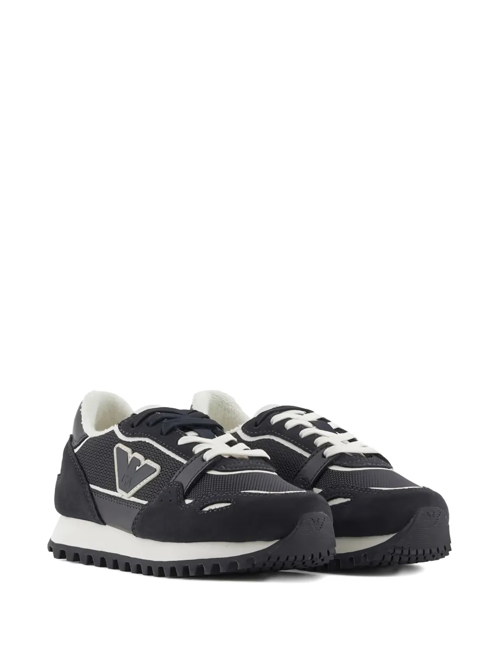 Emporio Armani Kids Eagle Patch sneakers - Blu
