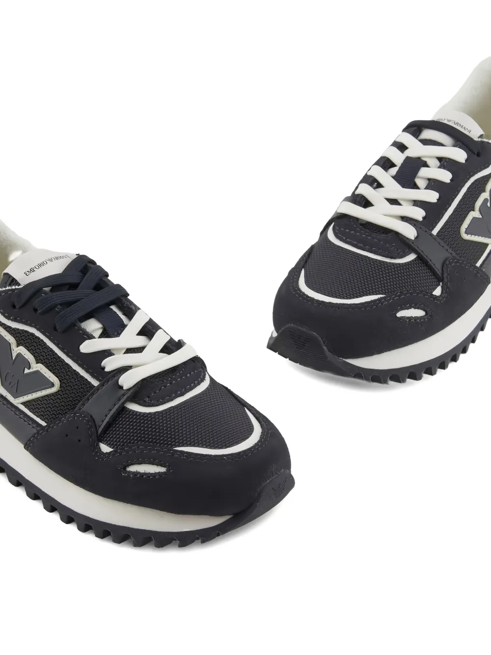 Emporio Armani Kids Eagle Patch sneakers Blauw