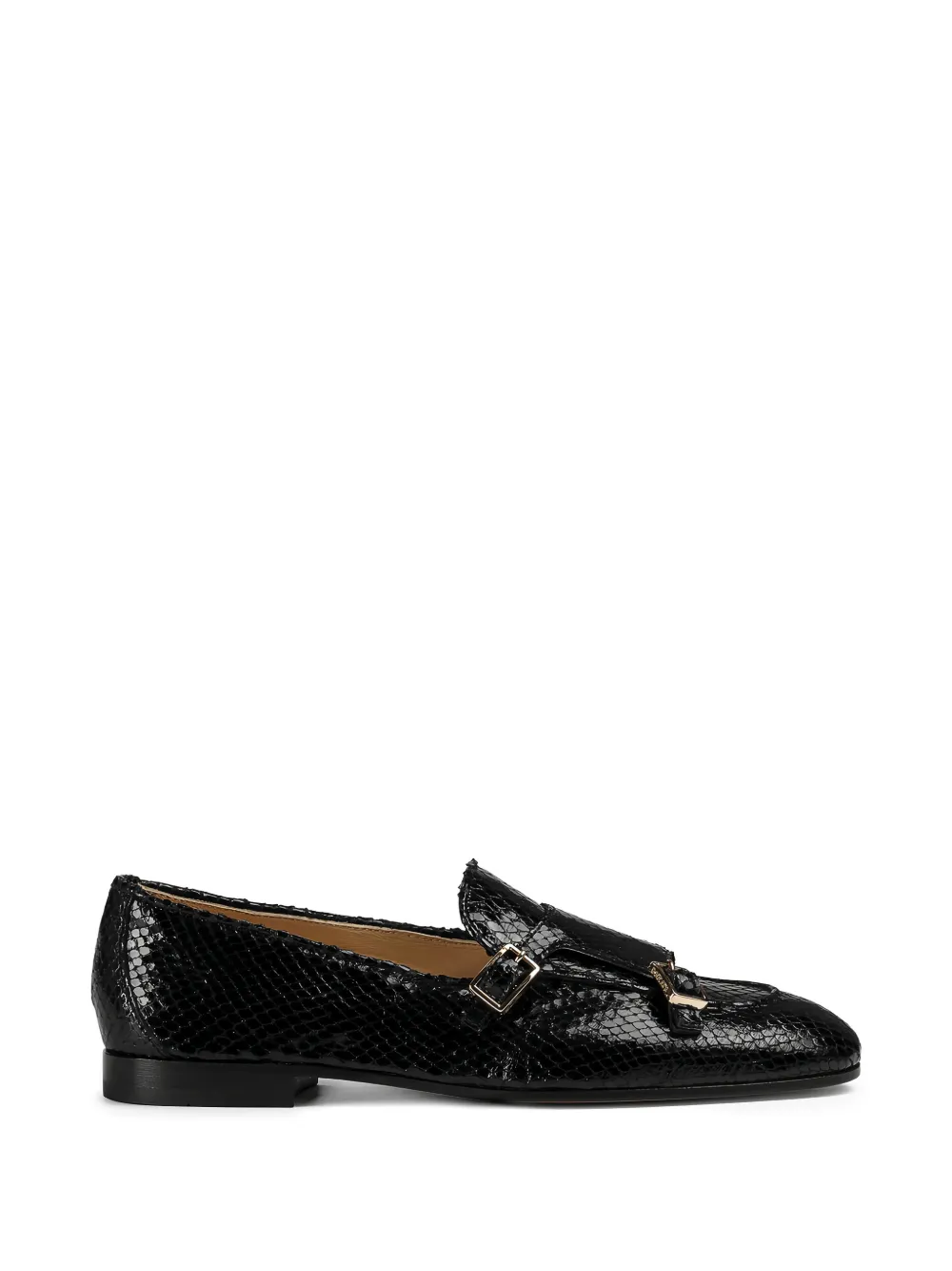 Doucal's python-print buckle leather shoes - Nero
