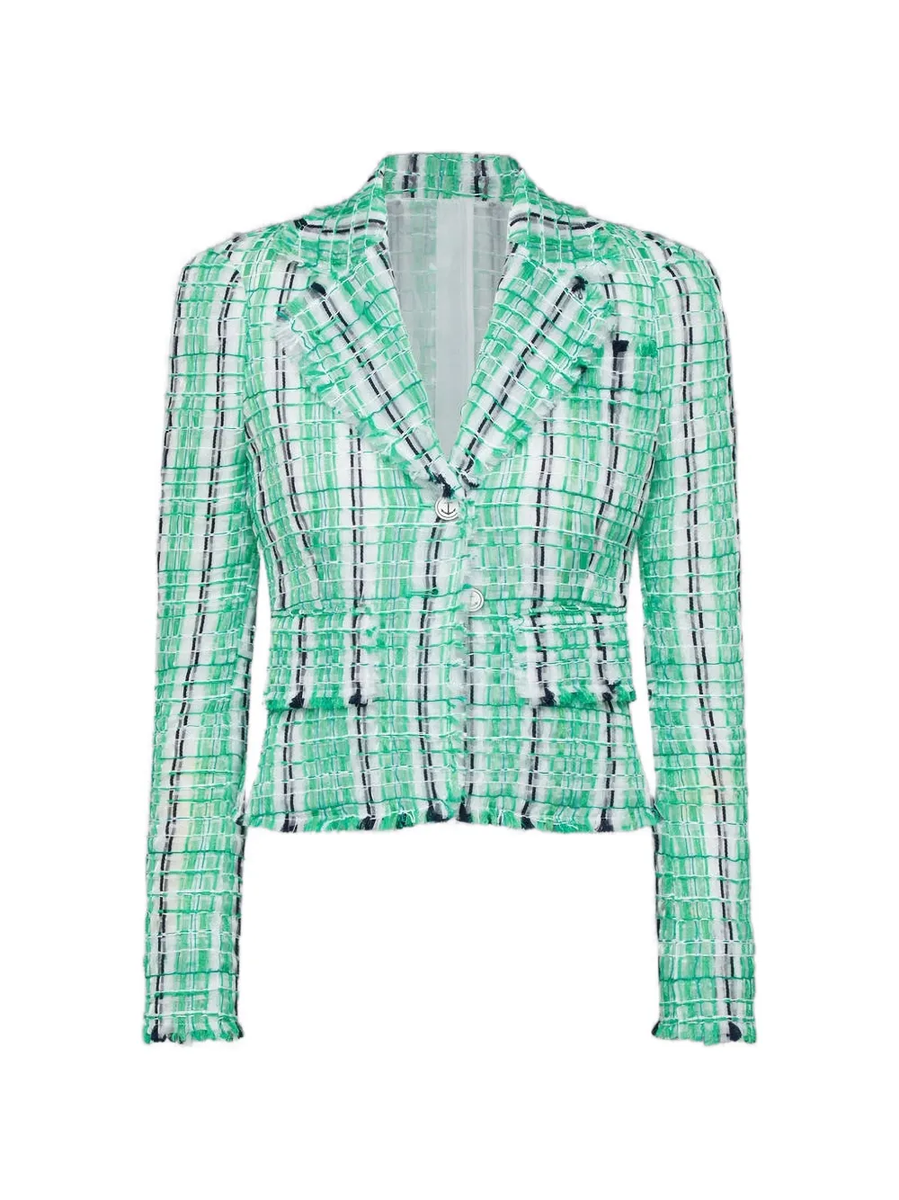 Thom Browne striped sheer tweed jacket - Verde