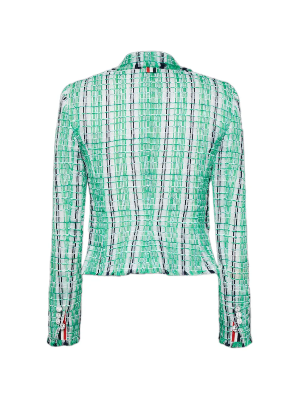  Thom Browne Striped Sheer Tweed Jacket - Green 