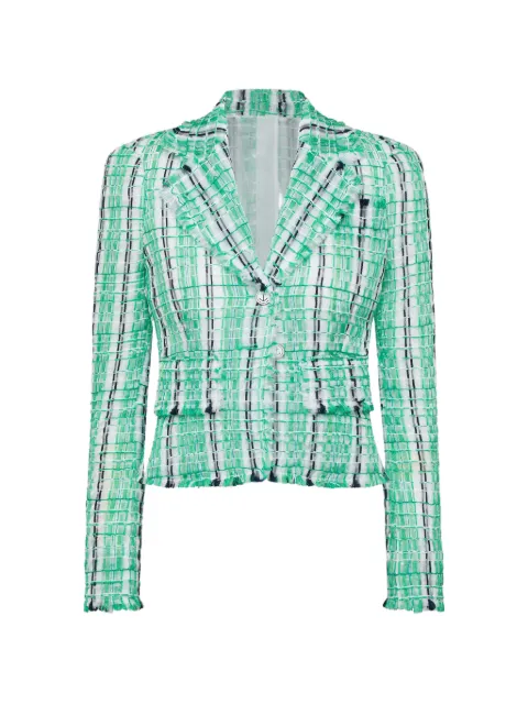 Thom Browne striped sheer tweed cropped jacket