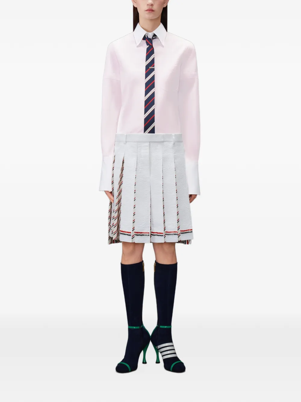 Thom Browne Popeline blouse met armbanden en Franse manchetten Roze