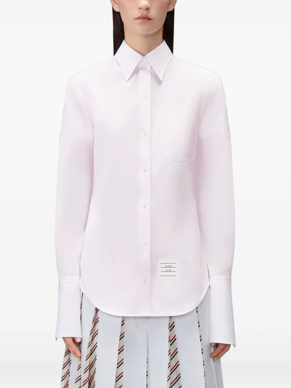 Thom Browne Popeline blouse met armbanden en Franse manchetten Roze