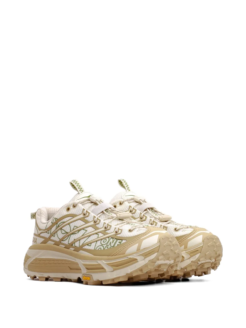 HOKA Sneakers met patroon Beige