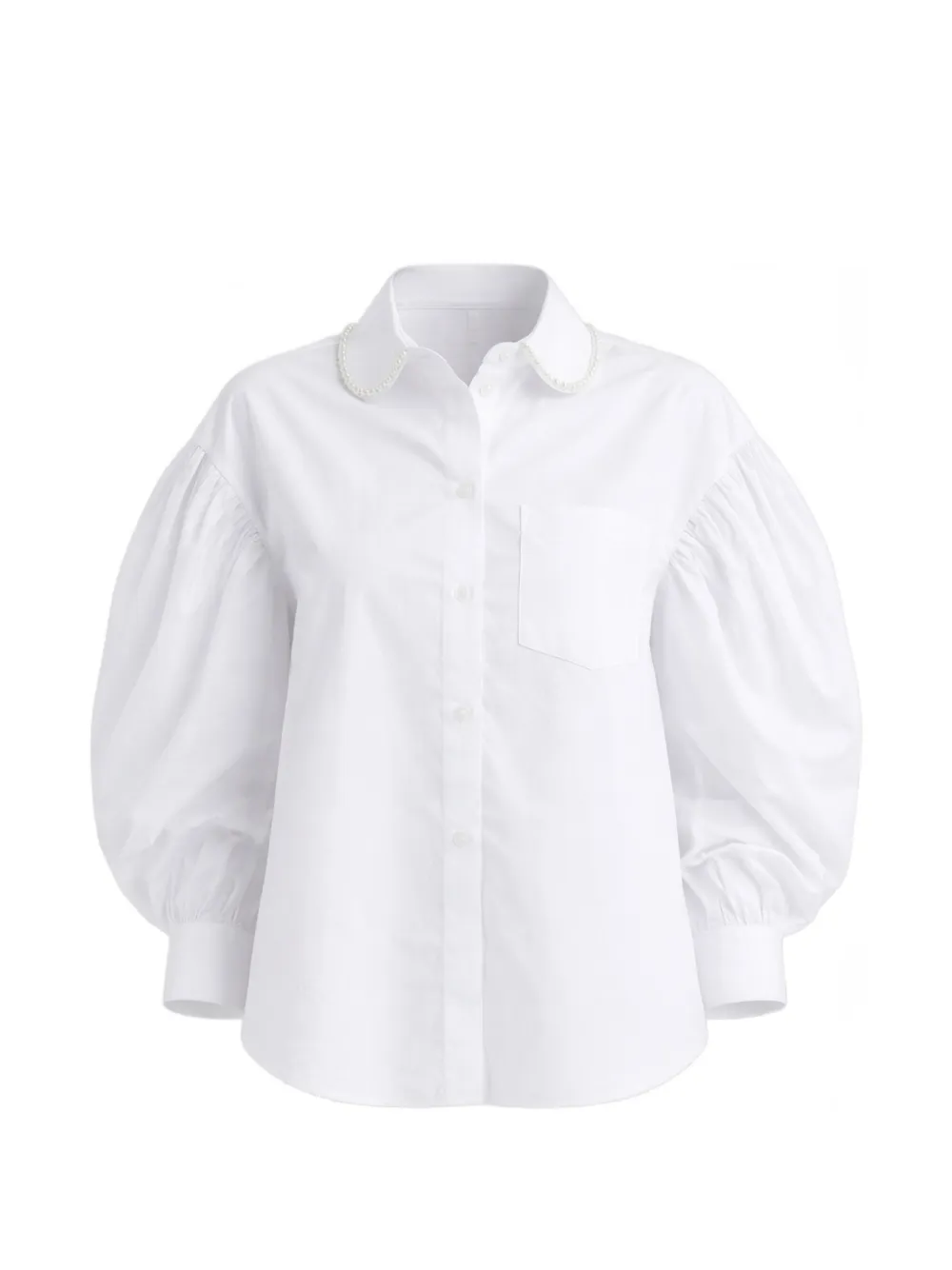 Simone Rocha draped embroideredl shirt - Bianco