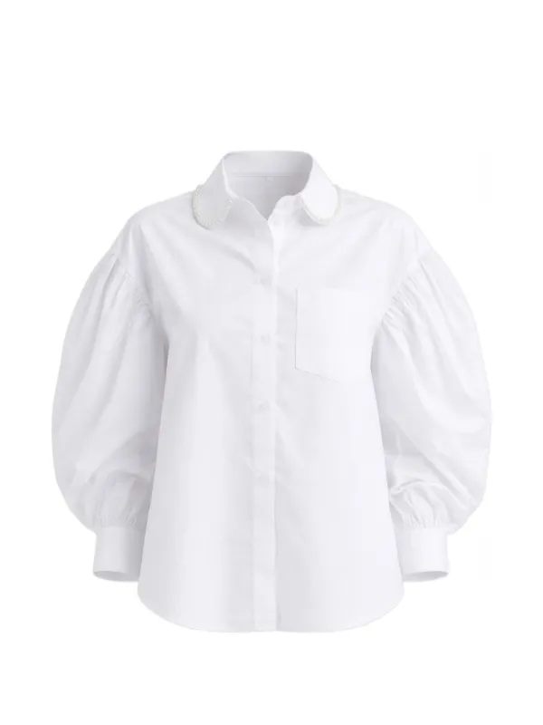 Simone Rocha Draped Embroideredl Shirt in White