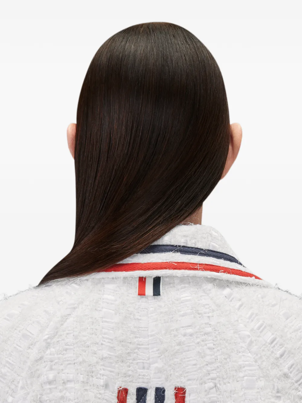 Thom Browne Tweed raglan jas met lint Wit
