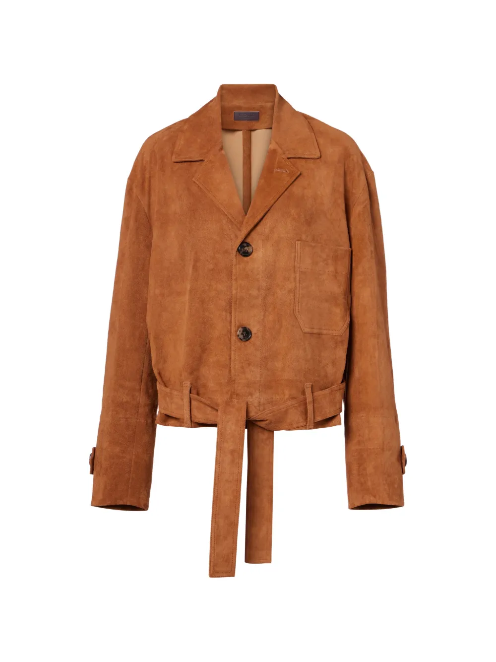 Stouls belted leather jacket - Marrone