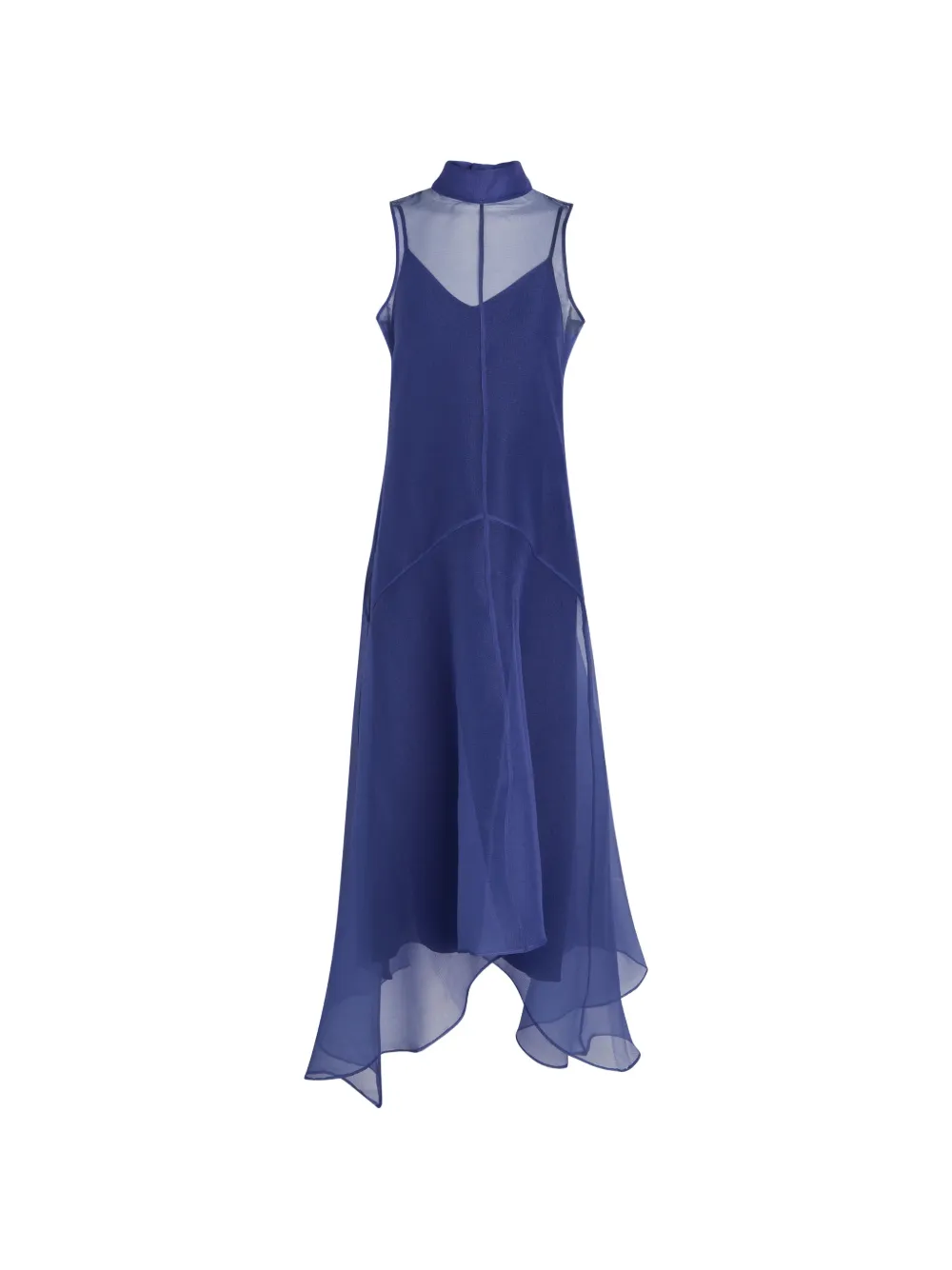 STAUD sheer panel midi dress - Blu