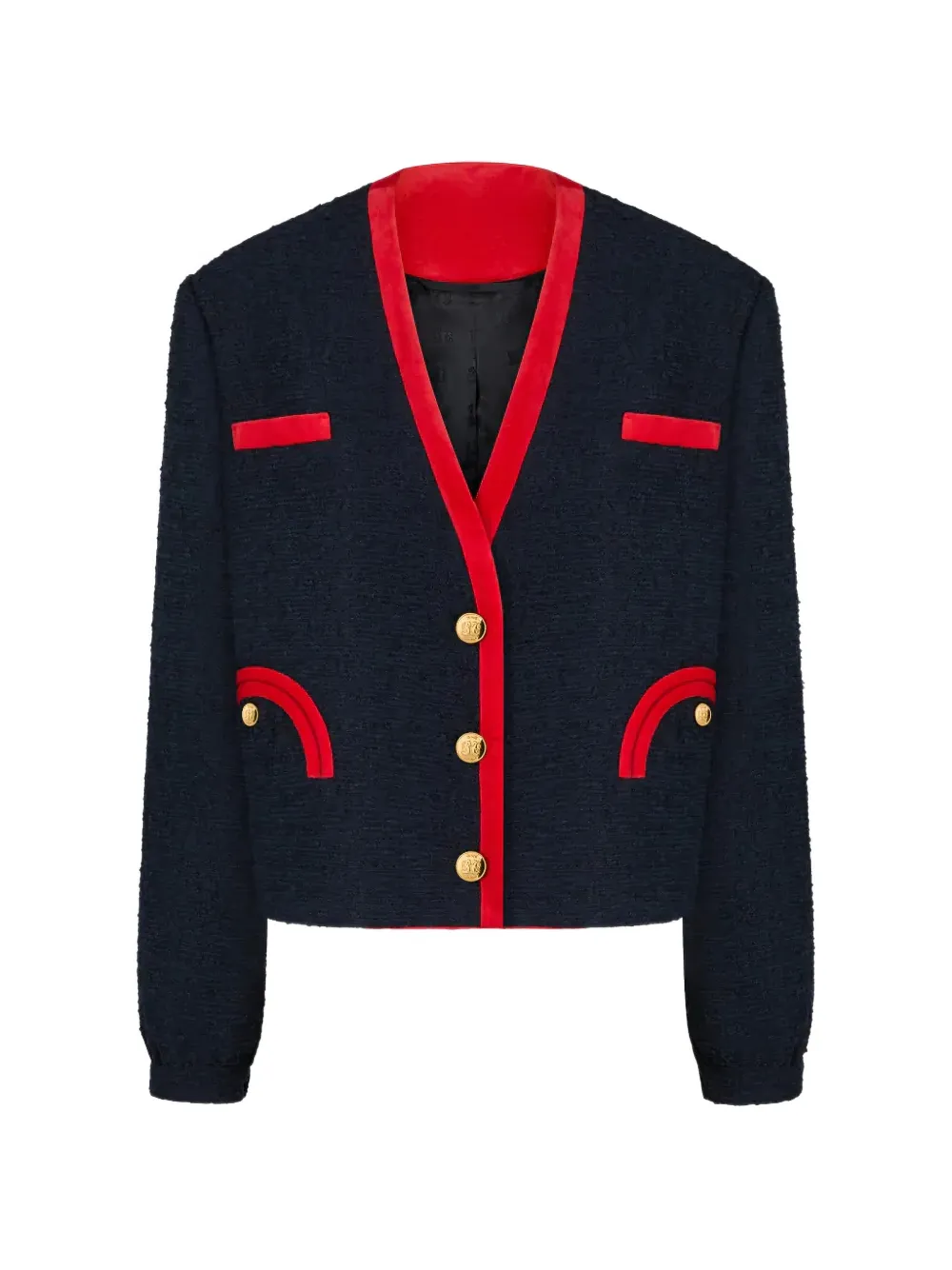 Blazé Milano Esense velvet-trim bolero - Blu