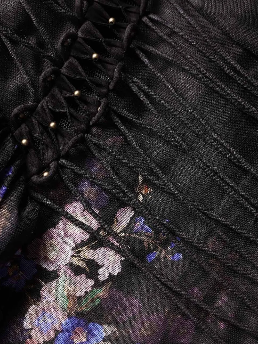 ZIMMERMANN Luna midi-jurk met bloemenprint en kralen Zwart