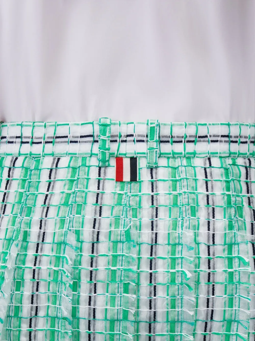  Thom Browne Gonna Plissettata A Righe - Verde 