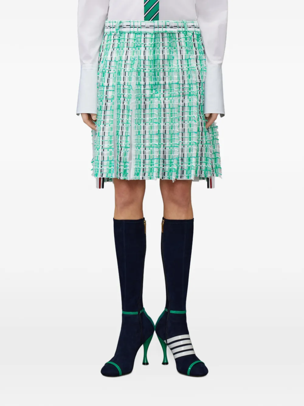 Thom Browne striped pleated skirt - Grün