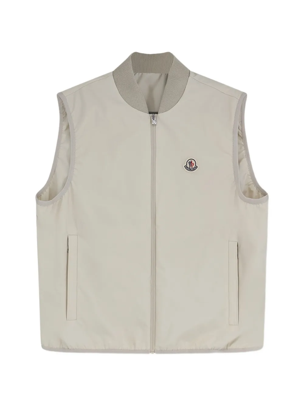 Moncler Zip-up Logo Jacket - Neutrals 