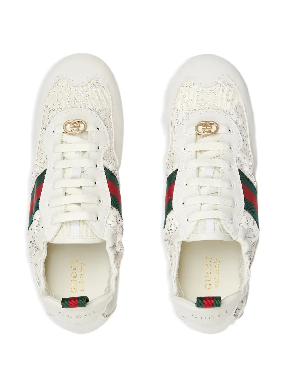 Gucci Shift GG crystal sneakers Beige