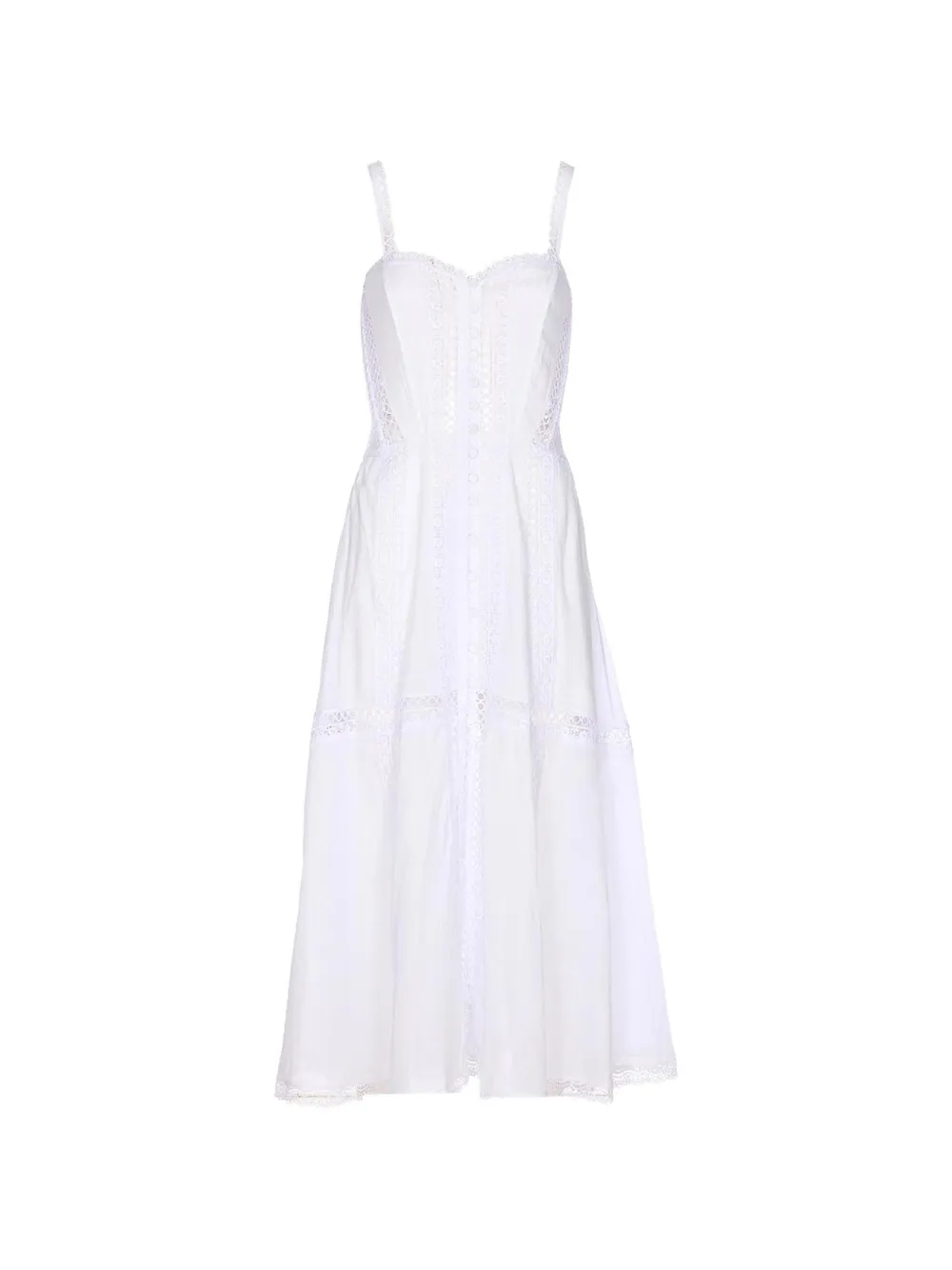 Charo Ruiz Ibiza Dafelle lace button maxi dress - Bianco