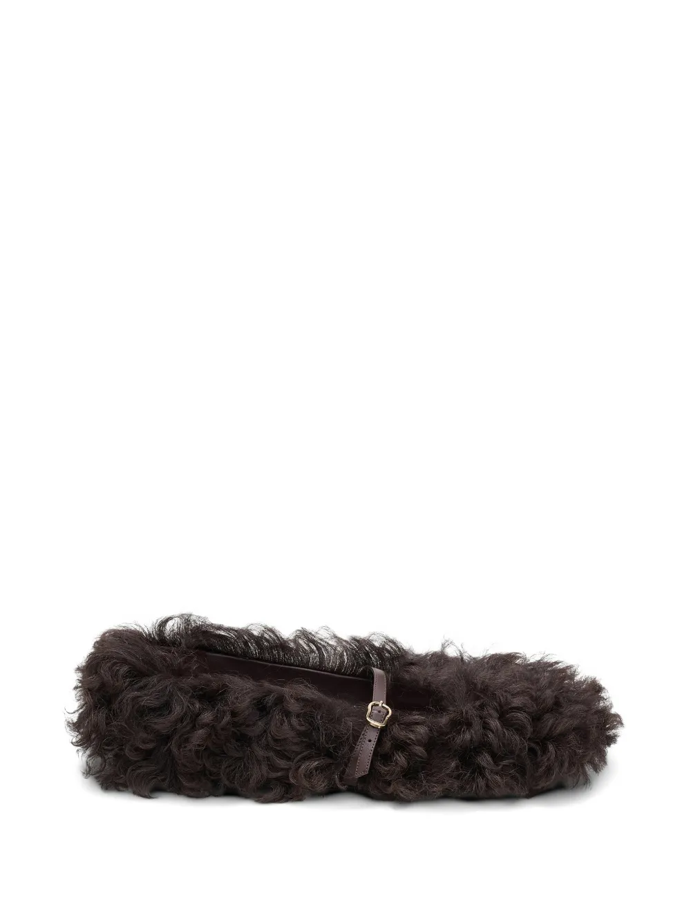 Dorothee Schumacher Furry Fantasy curly-sheepskin ballet flats - Marrone