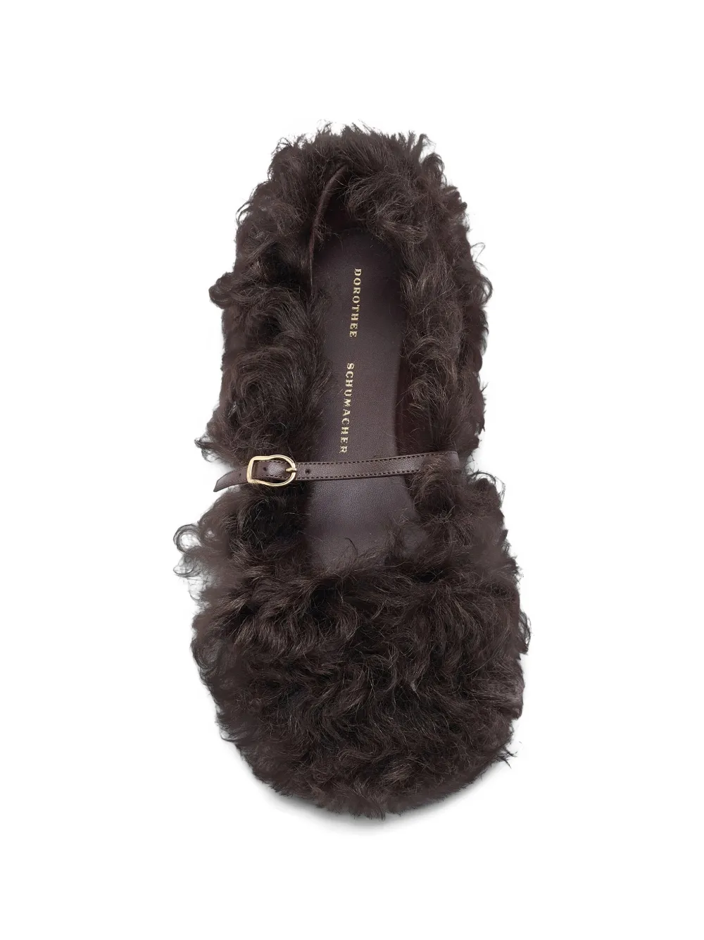 Dorothee Schumacher Furry Fantasy curly-sheepskin ballet flats Bruin