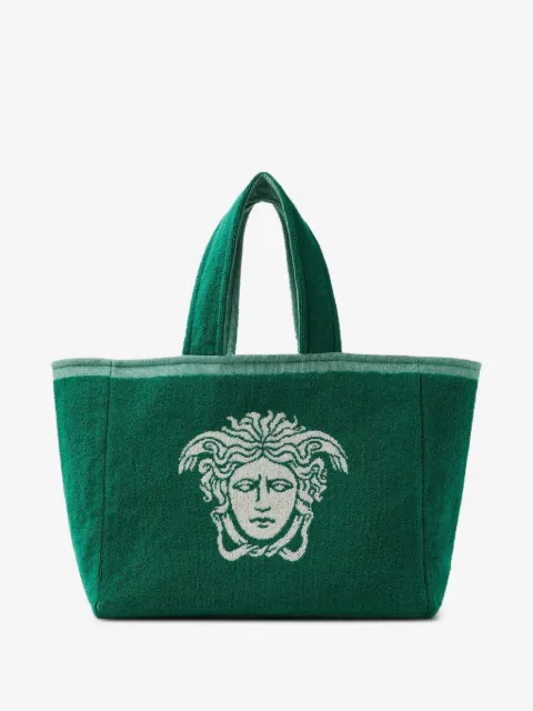 Versace cotton-terry jacquard tote
