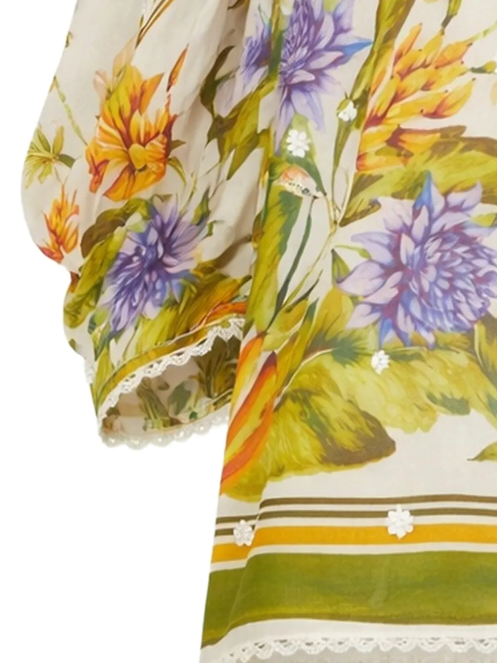 FARM Rio Blouse met tropische print Beige