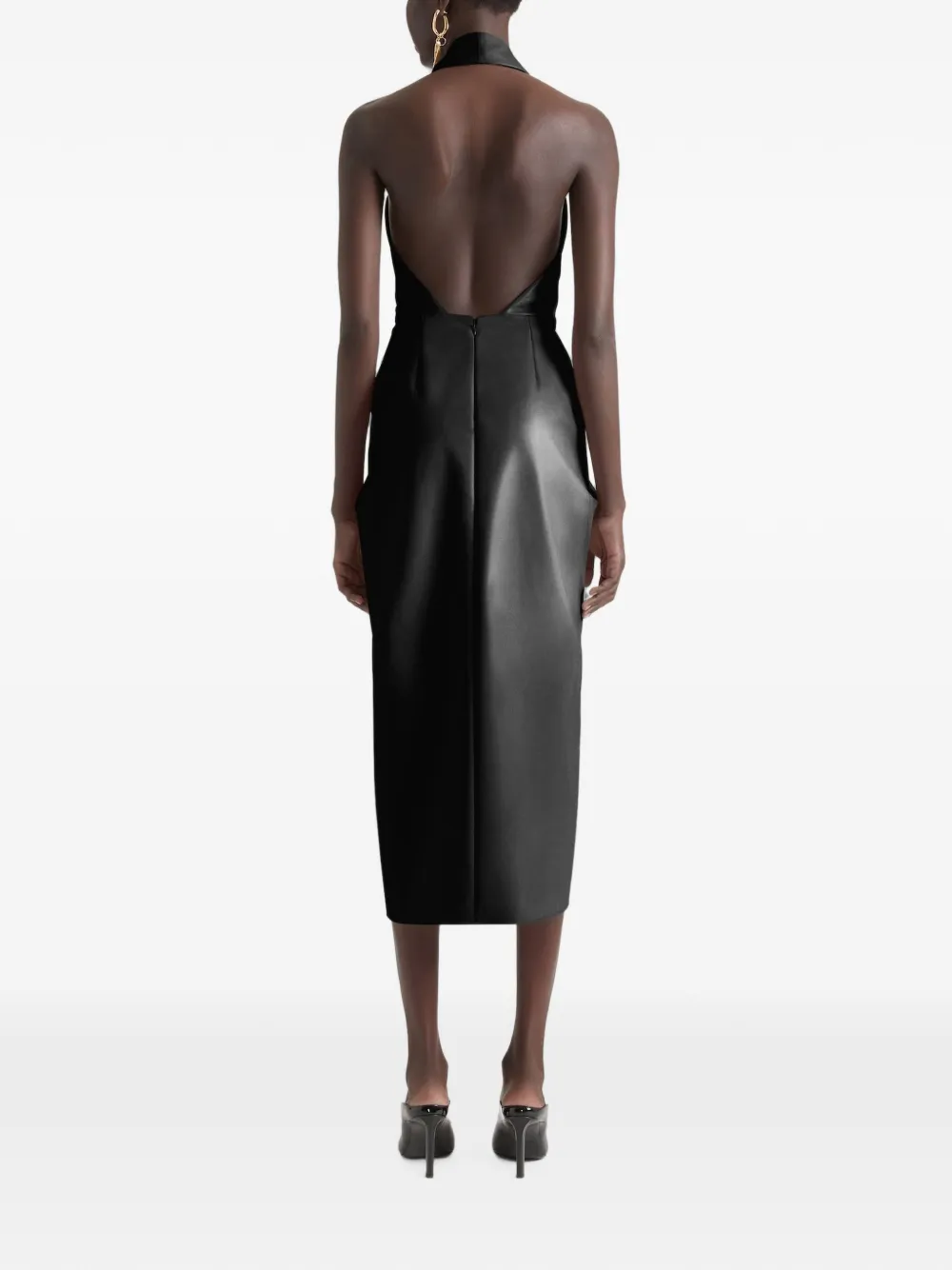 Givenchy Gedrapeerde jurk van nappa leer Zwart