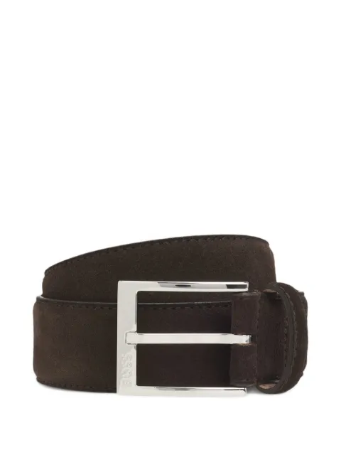 BOSS square-buckle leather belt
