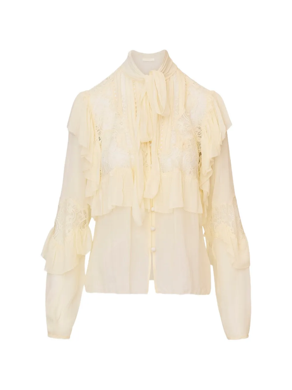 LoveShackFancy Farah lace blouse - Toni neutri