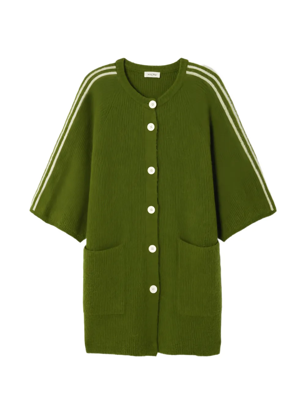 American Vintage Vitow stripe buttoned cardigan - Verde