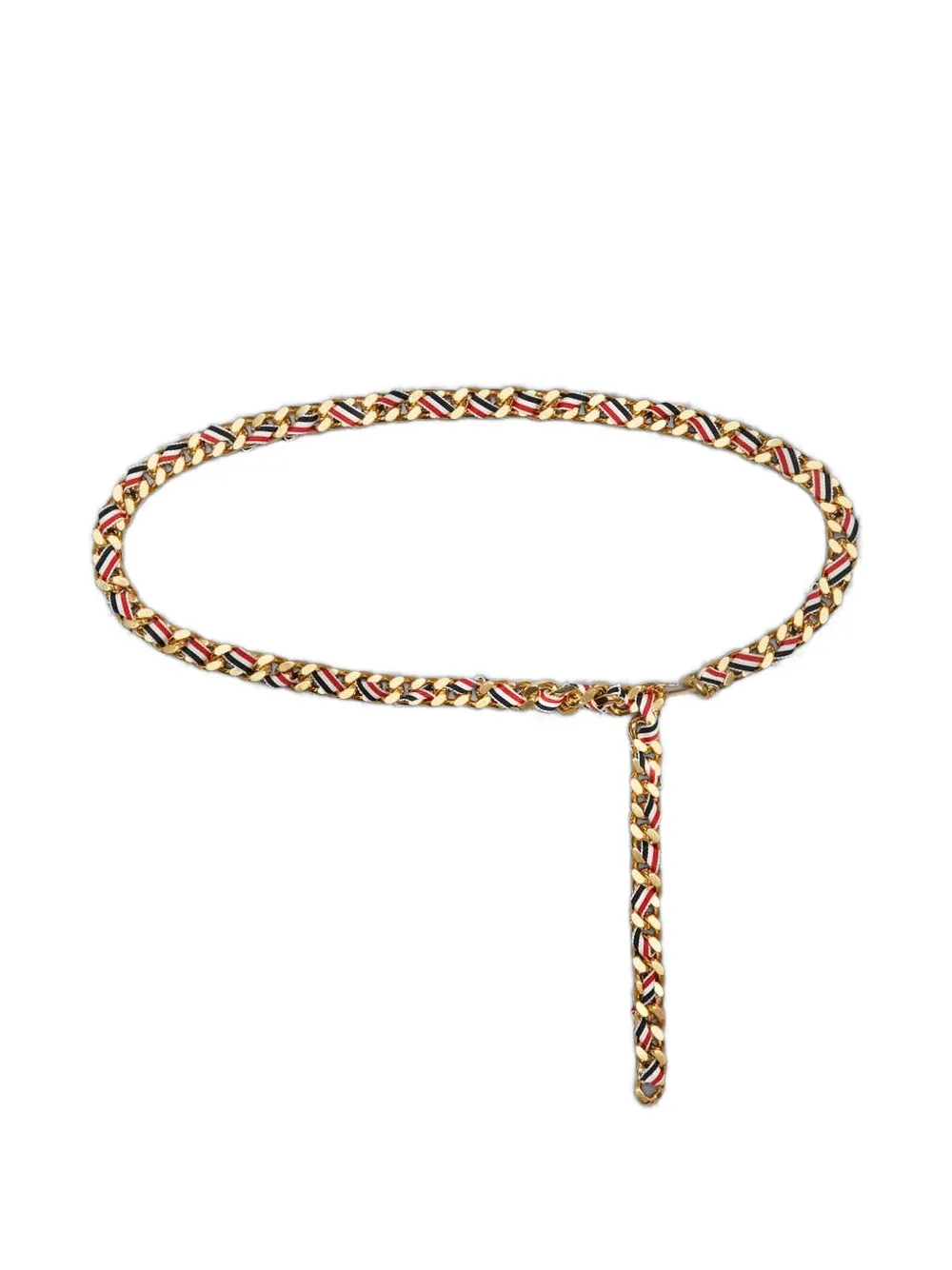 Thom Browne Rwb grosgrain chain belt - Oro