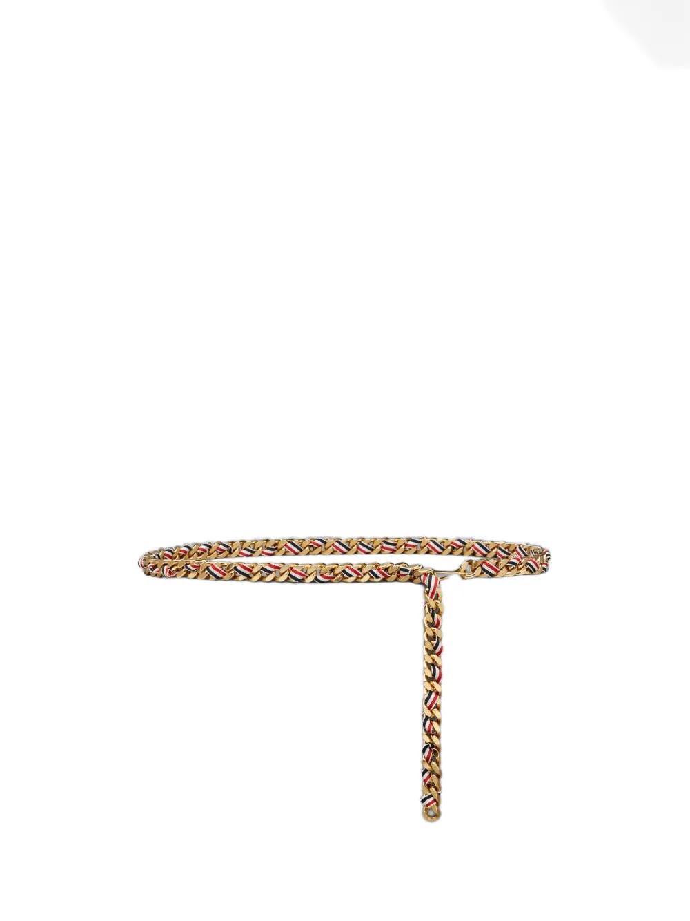  Thom Browne Rwb Grosgrain Chain Belt - Gold 