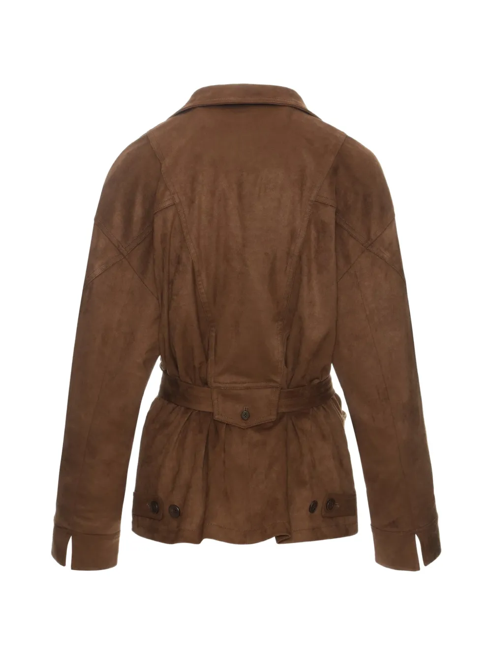 Urbancode Belted Patch-pockets Jacket In Brown