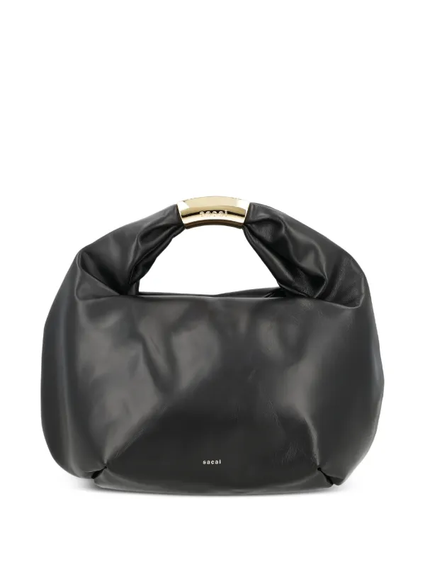 Sacai Round-handle Shoulder Bag in Black