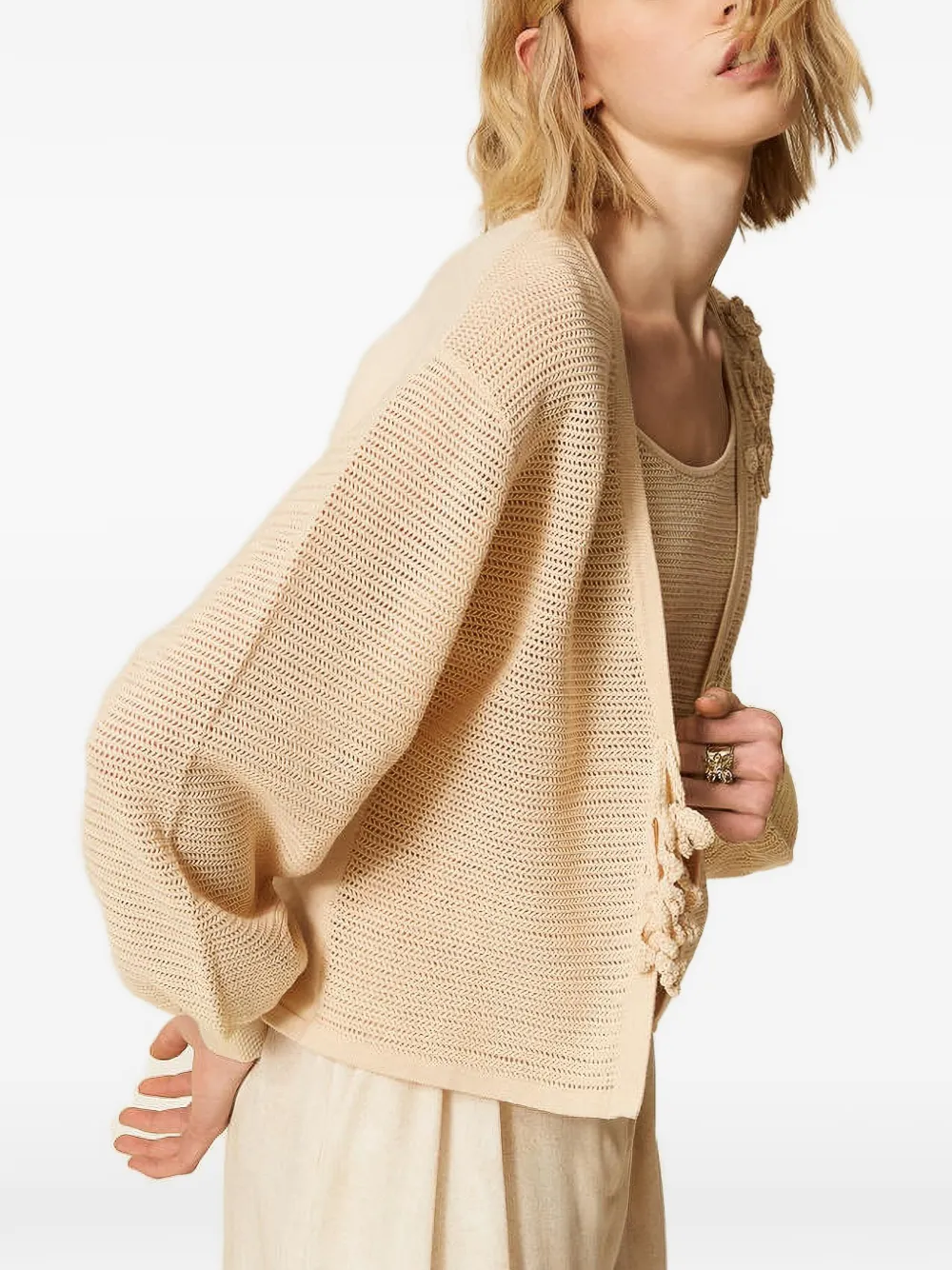 TWINSET Vest en top met mesh Beige