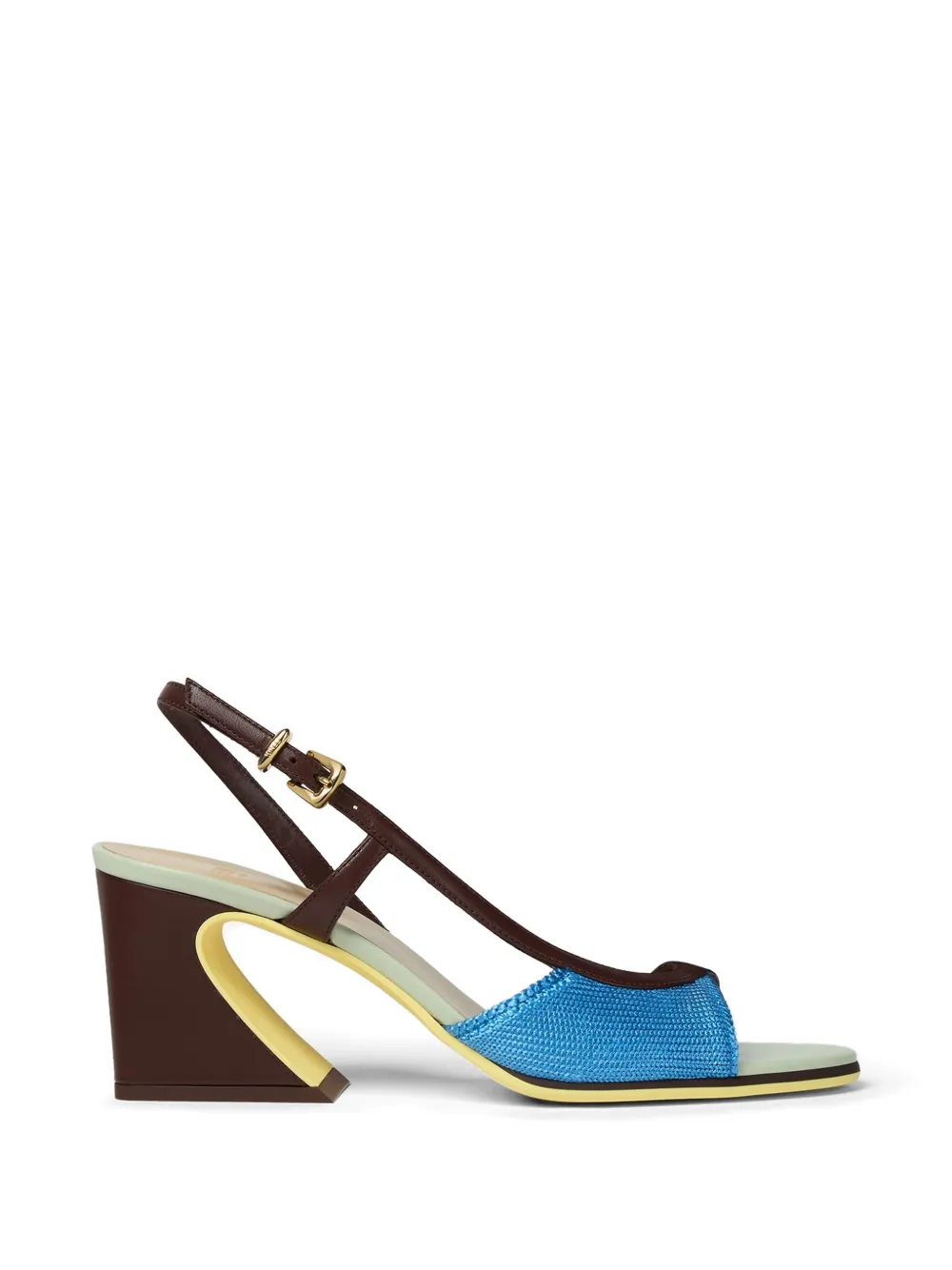 FENDI block heel slingback shoes - Blu