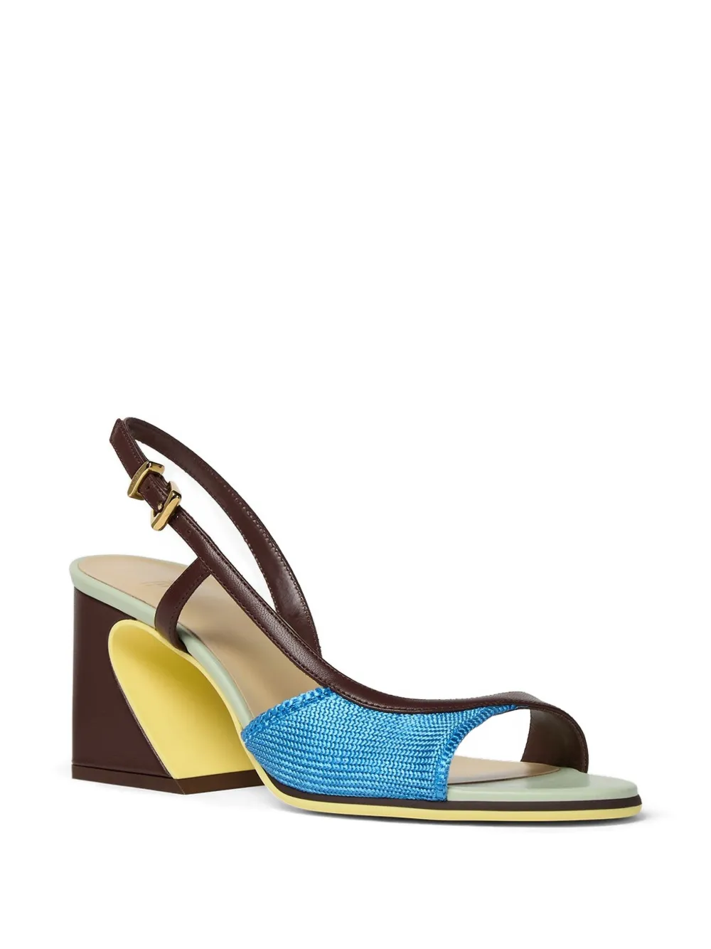 FENDI block heel slingback shoes Blauw