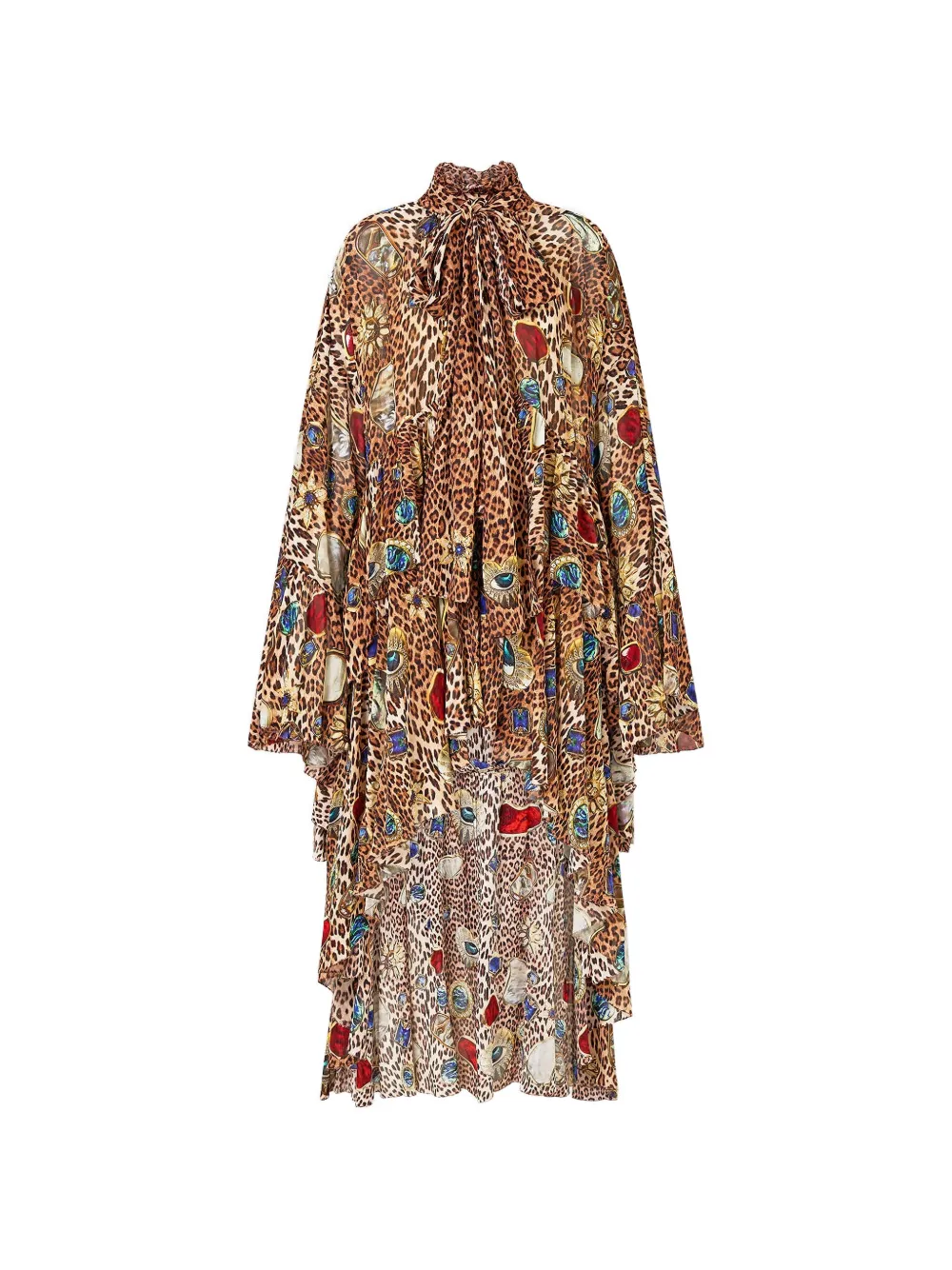 Camilla Nazar NIrvana animal-pattern asymmetric dress - Marrone
