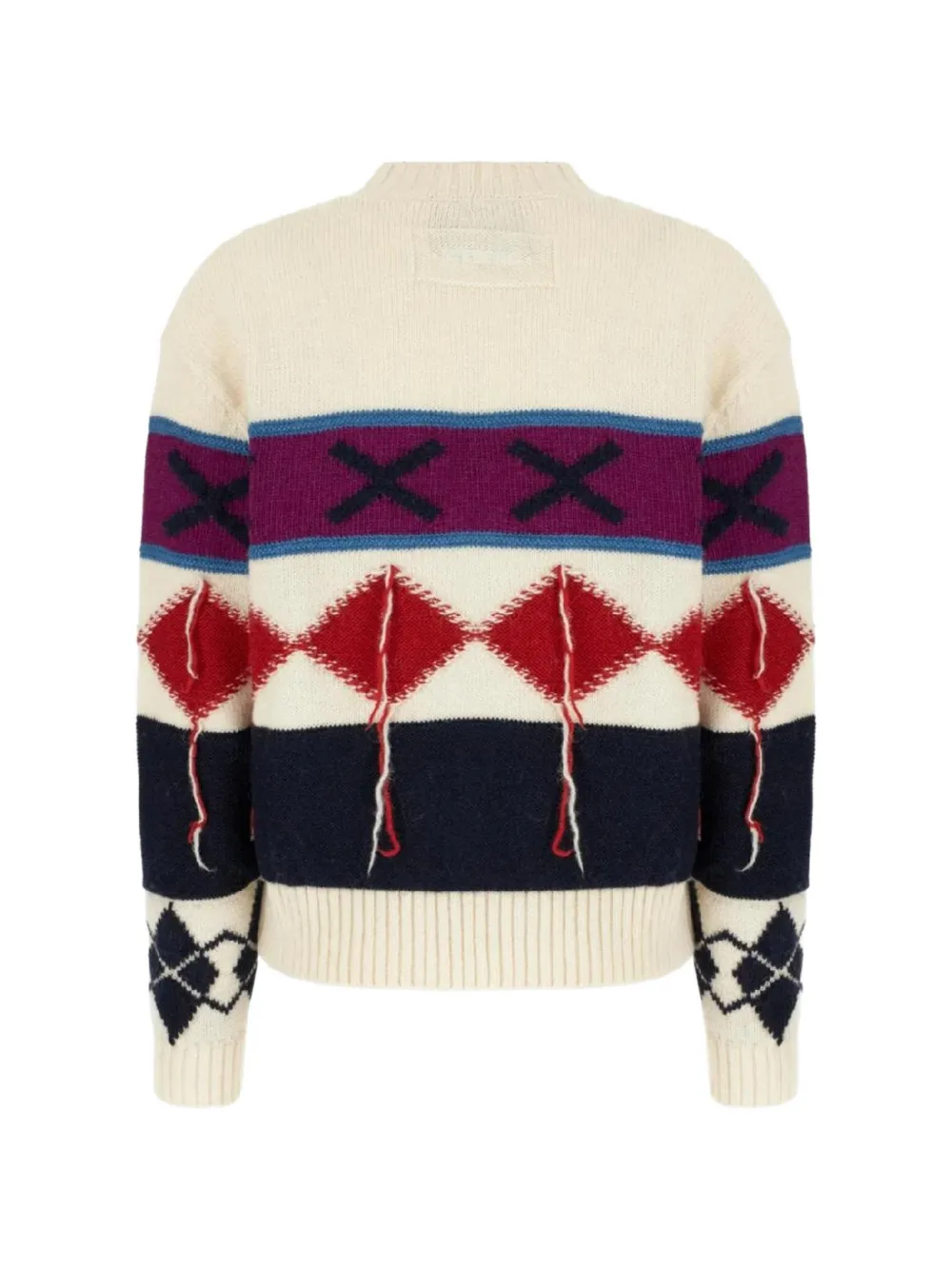  Iceberg Diamond-patterned Round-neck Sweater - Neutrals 
