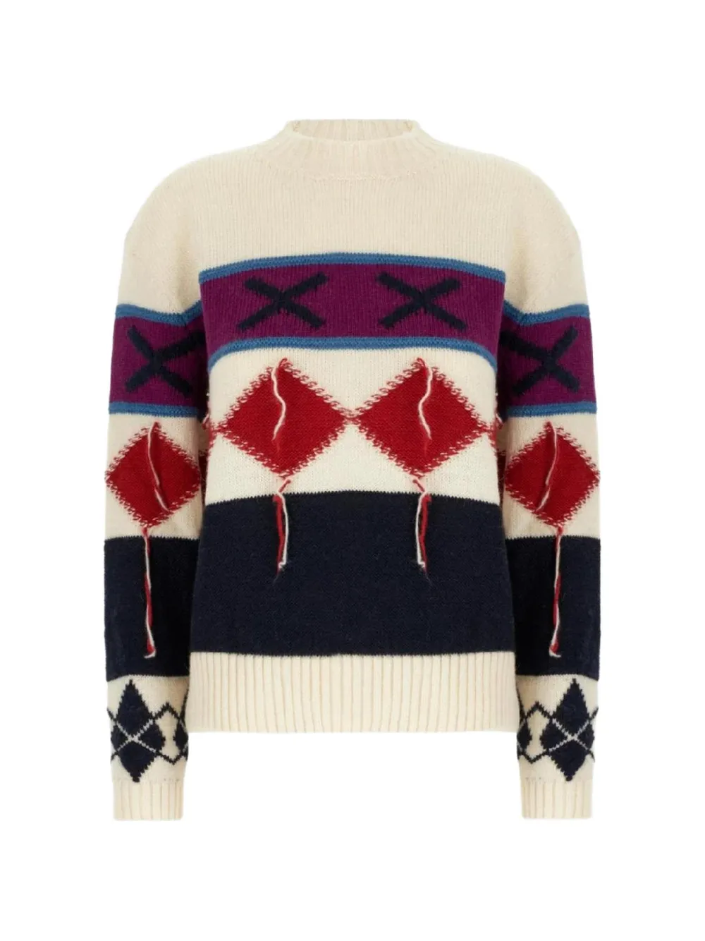 Iceberg diamond-patterned round-neck sweater - Toni neutri