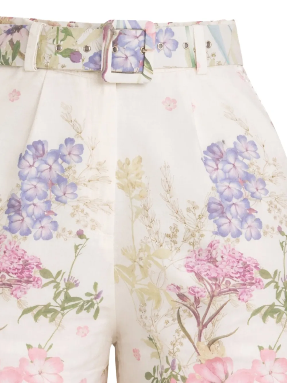  Charo Ruiz Ibiza Pansy Belted Shorts - Neutrals 