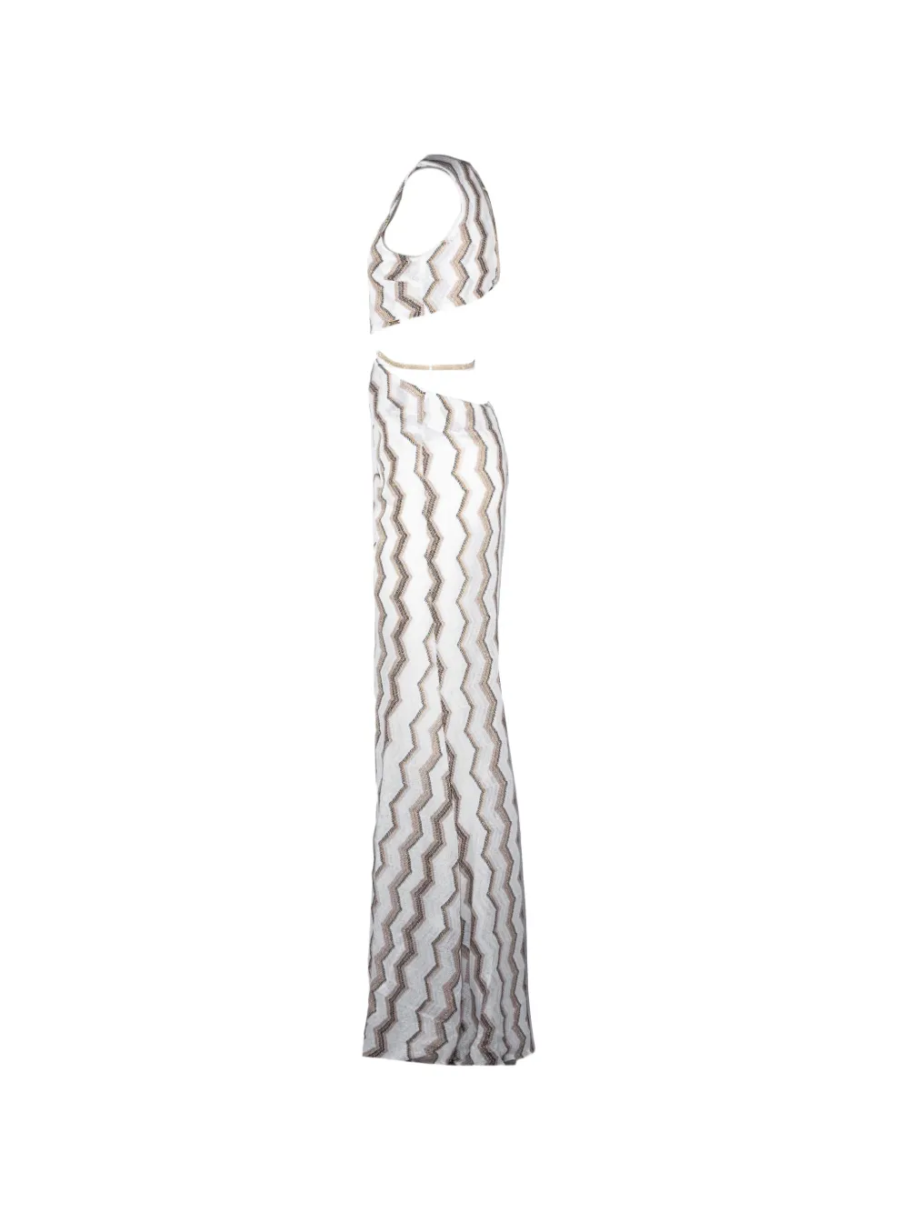  Pho Firenze Cutout Zigzag V-neck Dress - White 