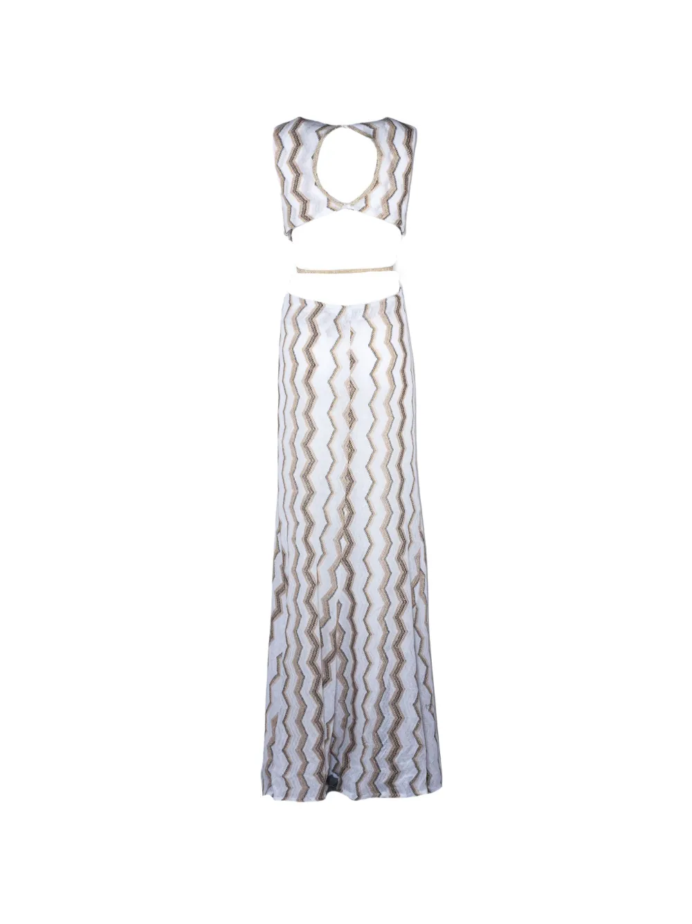  Pho Firenze Cutout Zigzag V-neck Dress - White 